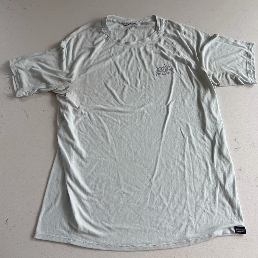 Patagonia Men’s Pale Blue Logo Short Sleeve T-Shirt